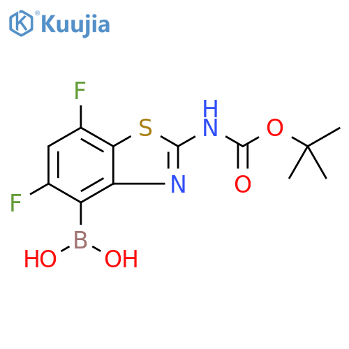 [2-(tert-butoxycarbonylamino)-5,7-difluoro-1,3-benzothiazol-4-yl]boronic acid structure