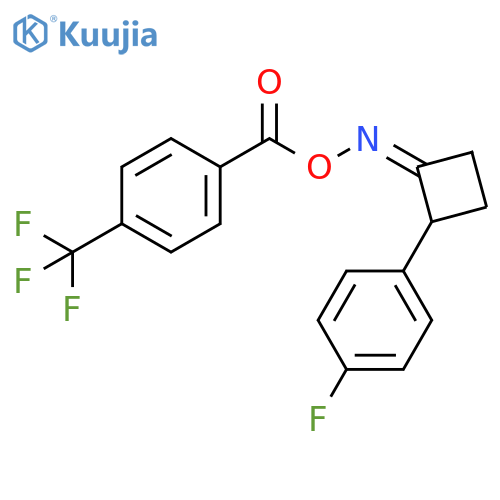 (1Z)-2-(4-Fluorophenyl)cyclobutanone O-[4-(trifluoromethyl)benzoyl]oxime structure