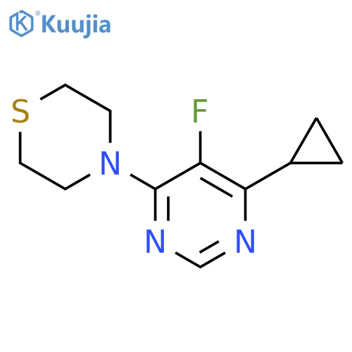 4-(6-cyclopropyl-5-fluoropyrimidin-4-yl)thiomorpholine structure
