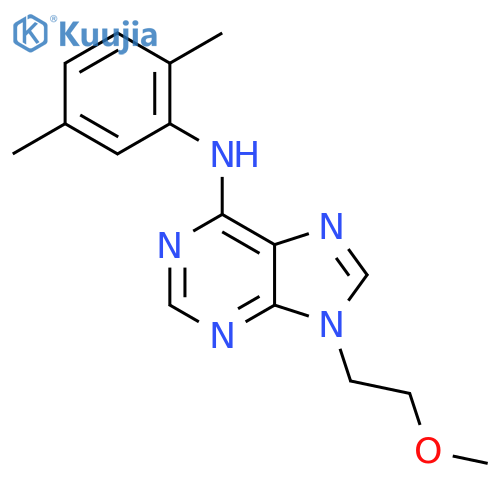 N-(2,5-dimethylphenyl)-9-(2-methoxyethyl)-9H-purin-6-amine structure