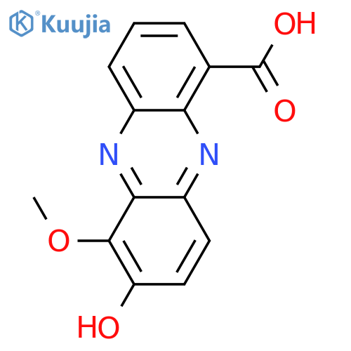 6,7-Dihydroxy-1-phenazinecarboxylic acid; 6-Me ether structure