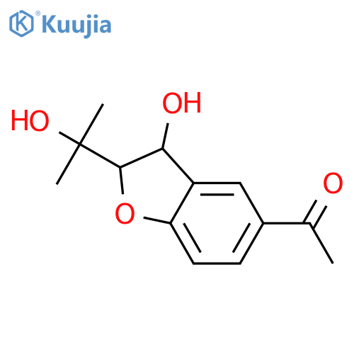 5-Acetyl-2,3-dihydro-3-hydroxy-2-(1-hydroxyisopropyl)benzofuran; (2S,3R)-form structure
