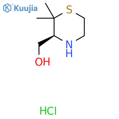 [(3S)-2,2-Dimethylthiomorpholin-3-yl]methanol;hydrochloride structure