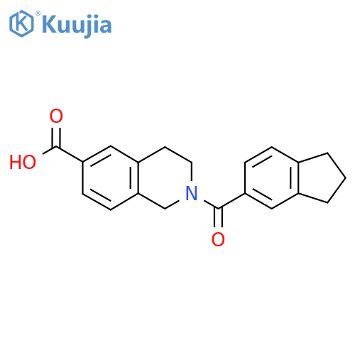 2-(2,3-Dihydro-1H-indene-5-carbonyl)-3,4-dihydro-1H-isoquinoline-6-carboxylic acid structure