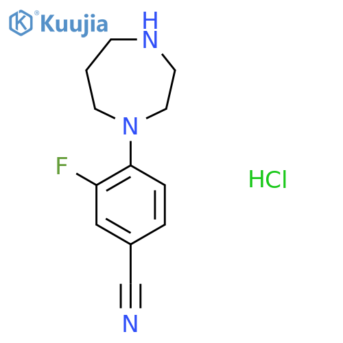 4-(1,4-diazepan-1-yl)-3-fluorobenzonitrile hydrochloride structure