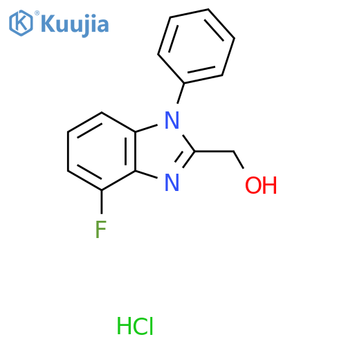 (4-fluoro-1-phenyl-1H-1,3-benzodiazol-2-yl)methanol hydrochloride structure
