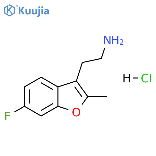 2-(6-fluoro-2-methyl-1-benzofuran-3-yl)ethan-1-amine hydrochloride structure