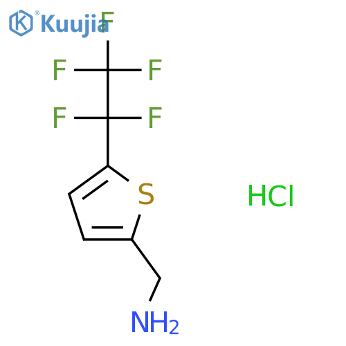 1-5-(1,1,2,2,2-pentafluoroethyl)thiophen-2-ylmethanamine hydrochloride structure