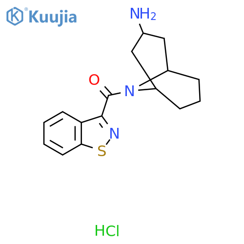 9-(1,2-benzothiazole-3-carbonyl)-9-azabicyclo3.3.1nonan-3-amine hydrochloride structure