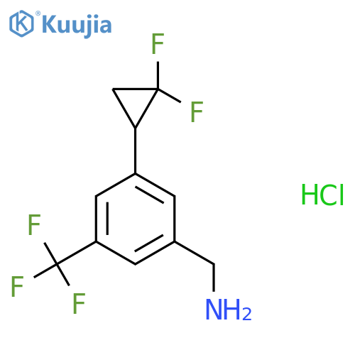 1-3-(2,2-difluorocyclopropyl)-5-(trifluoromethyl)phenylmethanamine hydrochloride structure