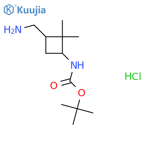 tert-butyl N-3-(aminomethyl)-2,2-dimethylcyclobutylcarbamate hydrochloride structure