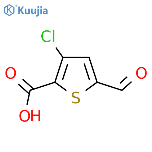 3-Chloro-5-formylthiophene-2-carboxylic acid structure