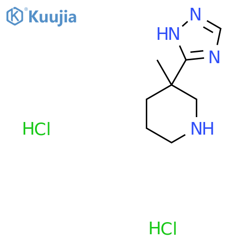3-methyl-3-(1H-1,2,4-triazol-3-yl)piperidine dihydrochloride structure