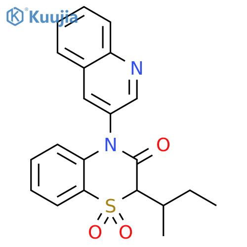 2H-1,4-Benzothiazin-3(4H)-one, 2-(1-methylpropyl)-4-(3-quinolinyl)-, 1,1-dioxide structure