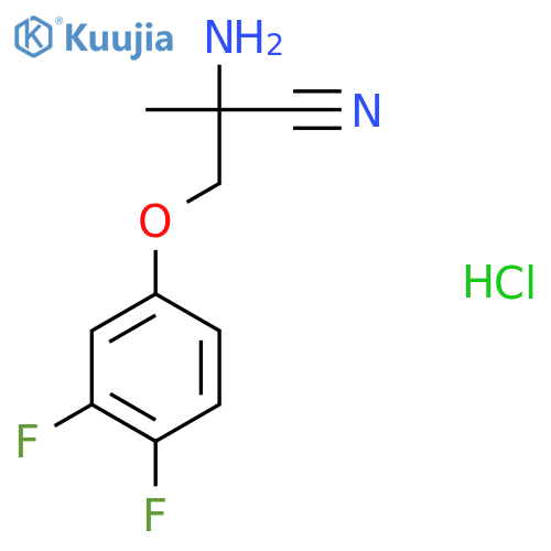2-amino-3-(3,4-difluorophenoxy)-2-methylpropanenitrile hydrochloride structure