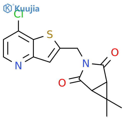 3-Azabicyclo[3.1.0]hexane-2,4-dione, 3-[(7-chlorothieno[3,2-b]pyridin-2-yl)methyl]-6,6-dimethyl- structure