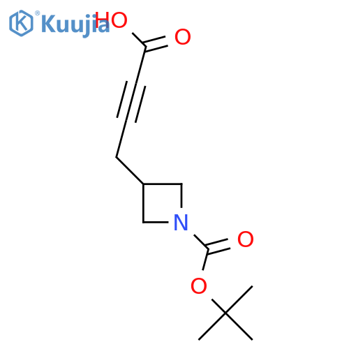 4-{1-(tert-butoxy)carbonylazetidin-3-yl}but-2-ynoic acid structure