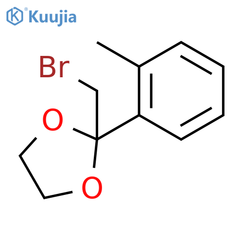 2-(bromomethyl)-2-(2-methylphenyl)-1,3-dioxolane structure