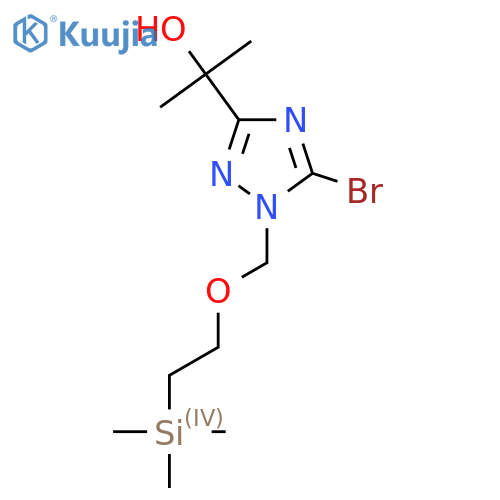2-(5-bromo-1-{2-(trimethylsilyl)ethoxymethyl}-1H-1,2,4-triazol-3-yl)propan-2-ol structure