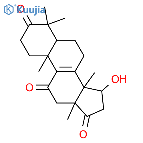 15-Hydroxy-20,21,22,23,24,25,26,27-octanorlanost-8-ene-3,11,17-trione; 15α-form structure