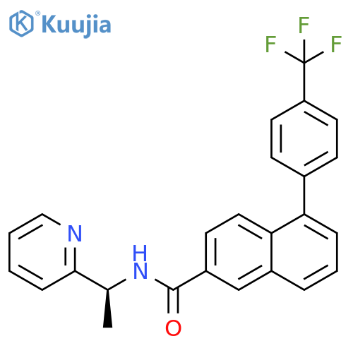 2-Naphthalenecarboxamide, N-[(1S)-1-(2-pyridinyl)ethyl]-5-[4-(trifluoromethyl)phenyl]- structure