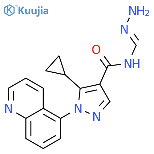 N-carbamimidoyl-5-cyclopropyl-1-(5-quinolyl)pyrazole-4-carboxamide structure