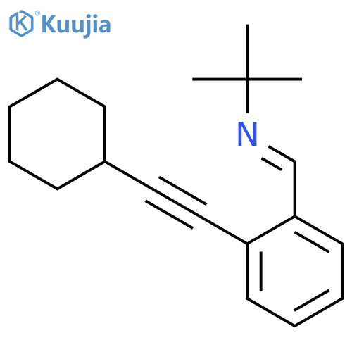 2-Propanamine, N-[[2-(cyclohexylethynyl)phenyl]methylene]-2-methyl- structure