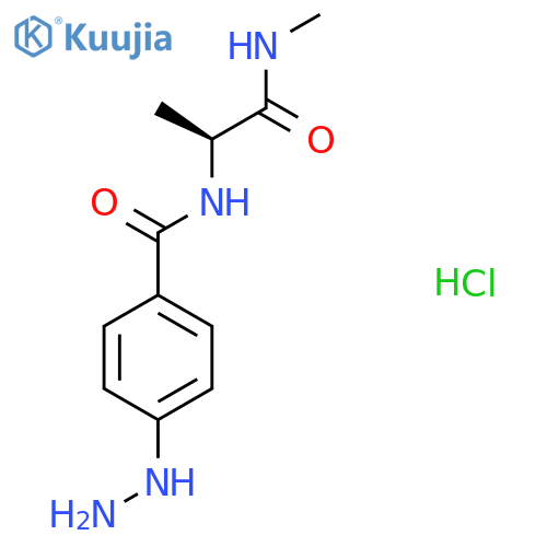 (2S)-2-(4-hydrazinylphenyl)formamido-N-methylpropanamide hydrochloride structure