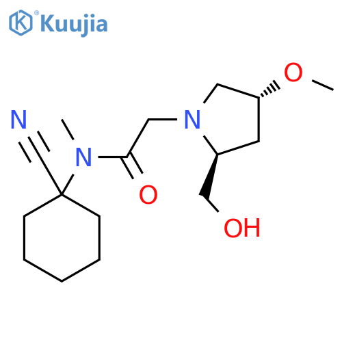 N-(1-cyanocyclohexyl)-2-[(2S,4R)-2-(hydroxymethyl)-4-methoxypyrrolidin-1-yl]-N-methylacetamide structure