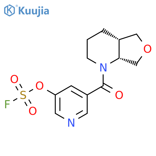 rac-5-[(4aR,7aS)-octahydrofuro[3,4-b]pyridine-1-carbonyl]pyridin-3-yl sulfurofluoridate structure