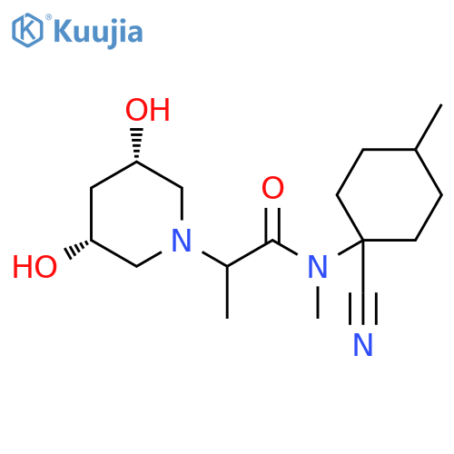 (3R,5S)-N-(1-Cyano-4-methylcyclohexyl)-3,5-dihydroxy-N,α-dimethyl-1-piperidineacetamide structure