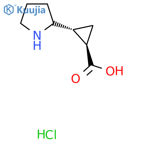(1R,2R)-2-Pyrrolidin-2-ylcyclopropane-1-carboxylic acid;hydrochloride structure
