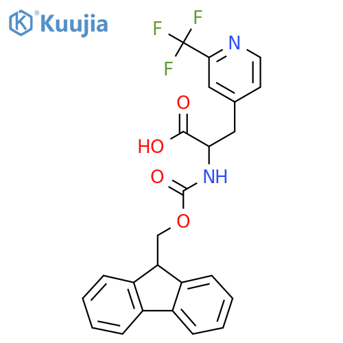 2-({(9H-fluoren-9-yl)methoxycarbonyl}amino)-3-2-(trifluoromethyl)pyridin-4-ylpropanoic acid structure