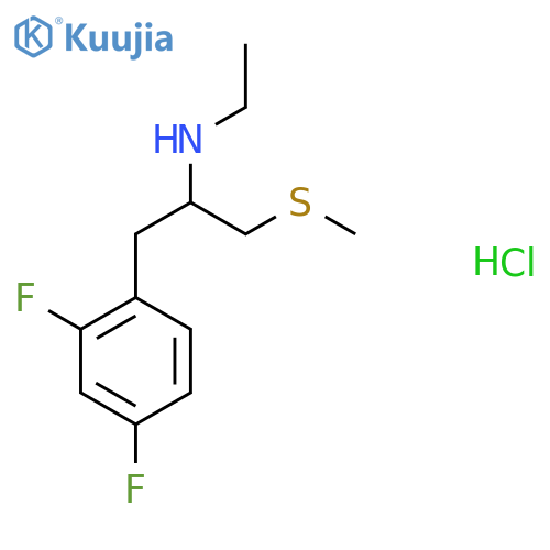 1-(2,4-difluorophenyl)-3-(methylsulfanyl)propan-2-yl(ethyl)amine hydrochloride structure