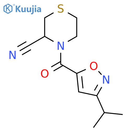 4-(3-Propan-2-yl-1,2-oxazole-5-carbonyl)thiomorpholine-3-carbonitrile structure
