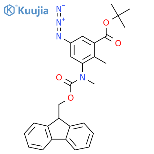 tert-butyl 5-azido-3-({(9H-fluoren-9-yl)methoxycarbonyl}(methyl)amino)-2-methylbenzoate structure