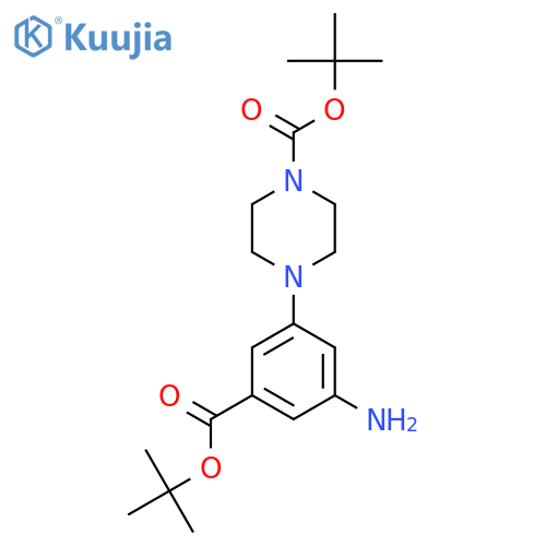Tert-butyl 4-{3-amino-5-[(tert-butoxy)carbonyl]phenyl}piperazine-1-carboxylate structure