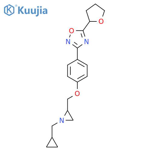 3-(4-{[1-(Cyclopropylmethyl)aziridin-2-yl]methoxy}phenyl)-5-(oxolan-2-yl)-1,2,4-oxadiazole structure