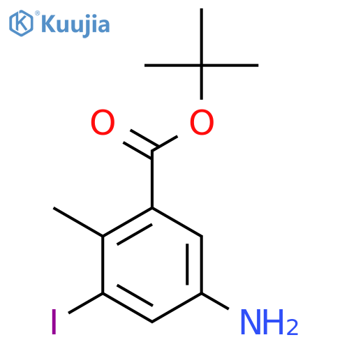 Tert-butyl 5-amino-3-iodo-2-methylbenzoate structure