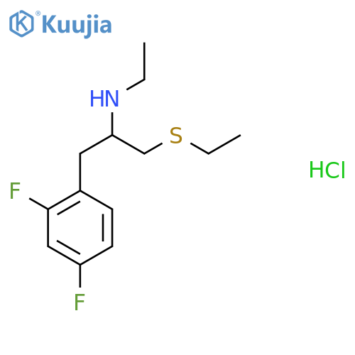 1-(2,4-difluorophenyl)-3-(ethylsulfanyl)propan-2-yl(ethyl)amine hydrochloride structure