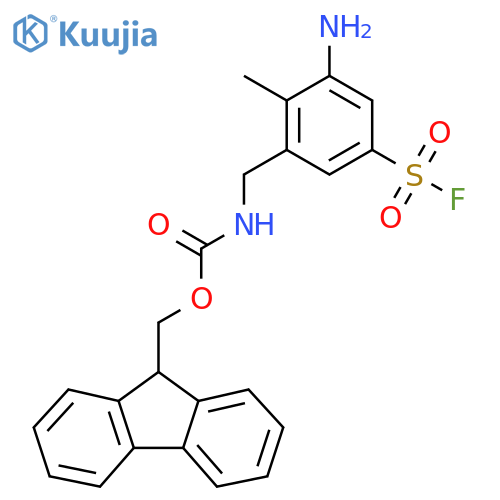 (9H-fluoren-9-yl)methyl N-{3-amino-5-(fluorosulfonyl)-2-methylphenylmethyl}carbamate structure