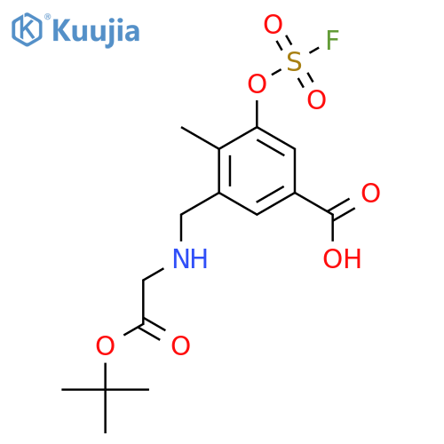 3-({[2-(Tert-butoxy)-2-oxoethyl]amino}methyl)-5-[(fluorosulfonyl)oxy]-4-methylbenzoic acid structure
