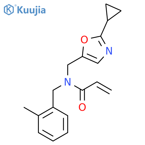 N-[(2-Cyclopropyl-1,3-oxazol-5-yl)methyl]-N-[(2-methylphenyl)methyl]prop-2-enamide structure