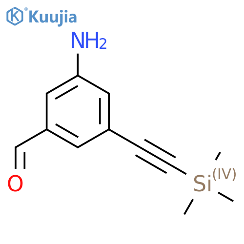 3-Amino-5-[2-(trimethylsilyl)ethynyl]benzaldehyde structure