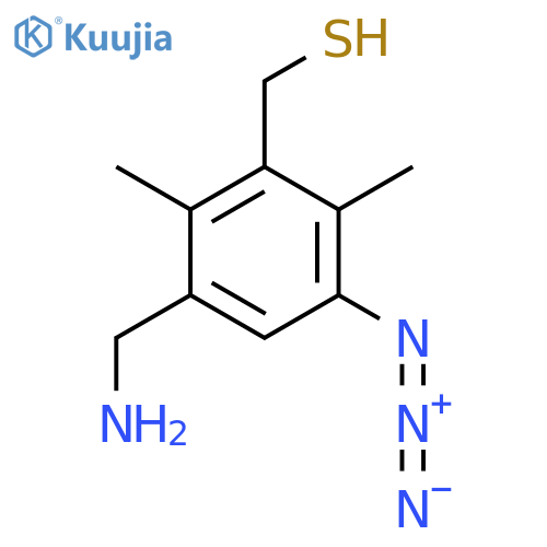 3-(aminomethyl)-5-azido-2,6-dimethylphenylmethanethiol structure