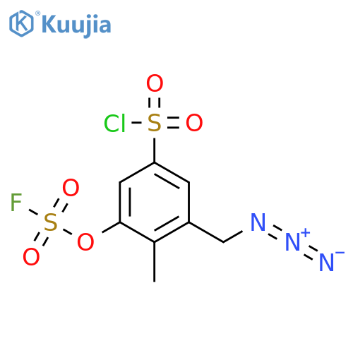 3-(azidomethyl)-5-(fluorosulfonyl)oxy-4-methylbenzene-1-sulfonyl chloride structure