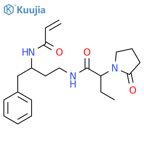 2-(2-oxopyrrolidin-1-yl)-N-[4-phenyl-3-(prop-2-enamido)butyl]butanamide structure