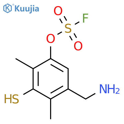 5-(Aminomethyl)-2,4-dimethyl-3-sulfanylphenyl sulfurofluoridate structure