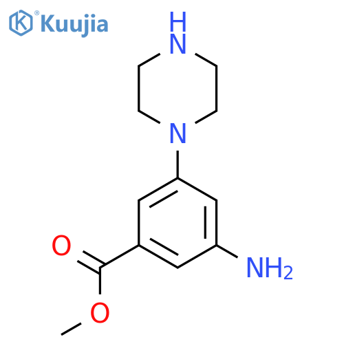 Methyl 3-amino-5-(piperazin-1-yl)benzoate structure