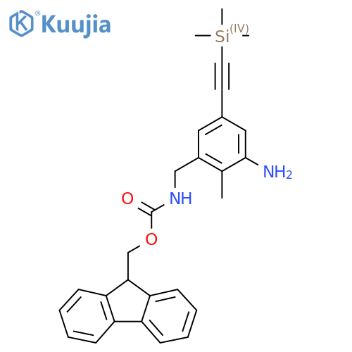 (9H-fluoren-9-yl)methyl N-({3-amino-2-methyl-5-2-(trimethylsilyl)ethynylphenyl}methyl)carbamate structure